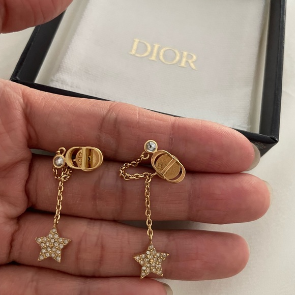 Dior Petit CD gold finish metal and white crystals AUTHENTIC - Picture 4 of 4